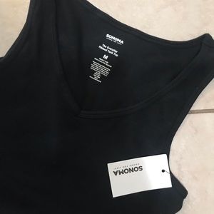 Sonoma everyday ribbed tank top Med nwt black
